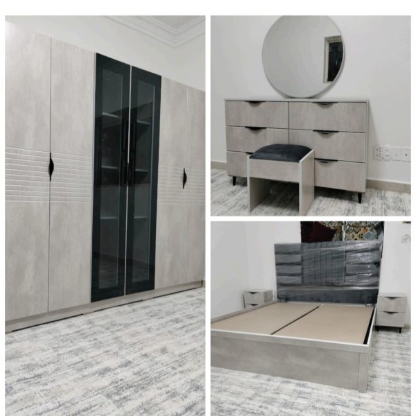 غرفة نوم نفرين لون رصاصي - 6 قطع